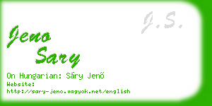 jeno sary business card